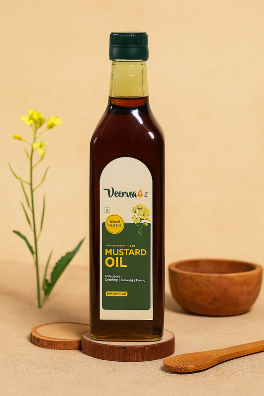 Veernaz Wood Pressed Mustard Oil – Cold Pressed, Omega-Rich, Pure & Chemical-Free |